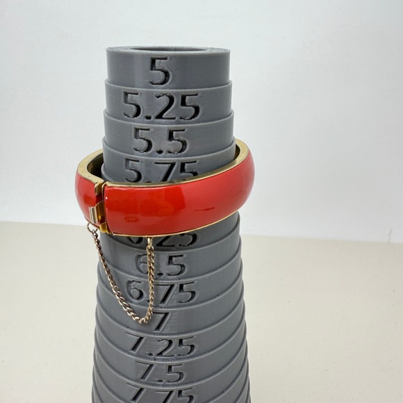 Red Orange Enamel Bracelet Lot 4 Pieces Hinged Chunky Bright Colorful - Picture 4 of 8